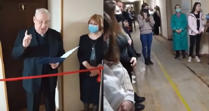 В київському університеті на 8 Березня урочисто відкрили жіночий туалет (ВІДЕО)