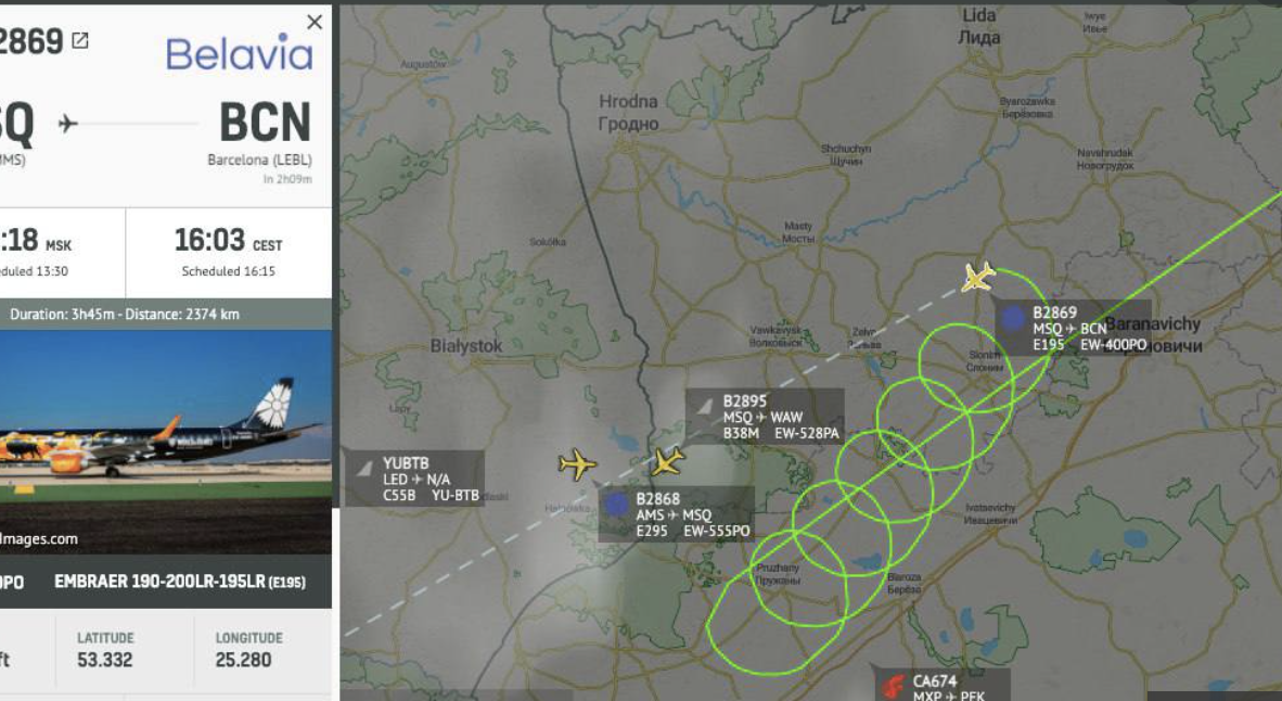 Люди нaлякaнi! Літак постійно кружляє біля кордону: Польща відказалася пускати у свій повітряний простір літак з Білорусі
