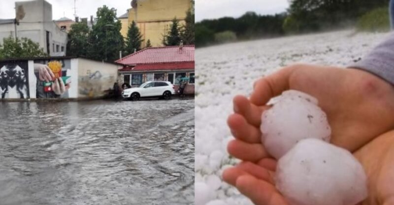 Нищівний ураган в мить перетворив вулиці на річки, а градом розміром з яйце знищив врожай: кадри лютої стихії в Україні…