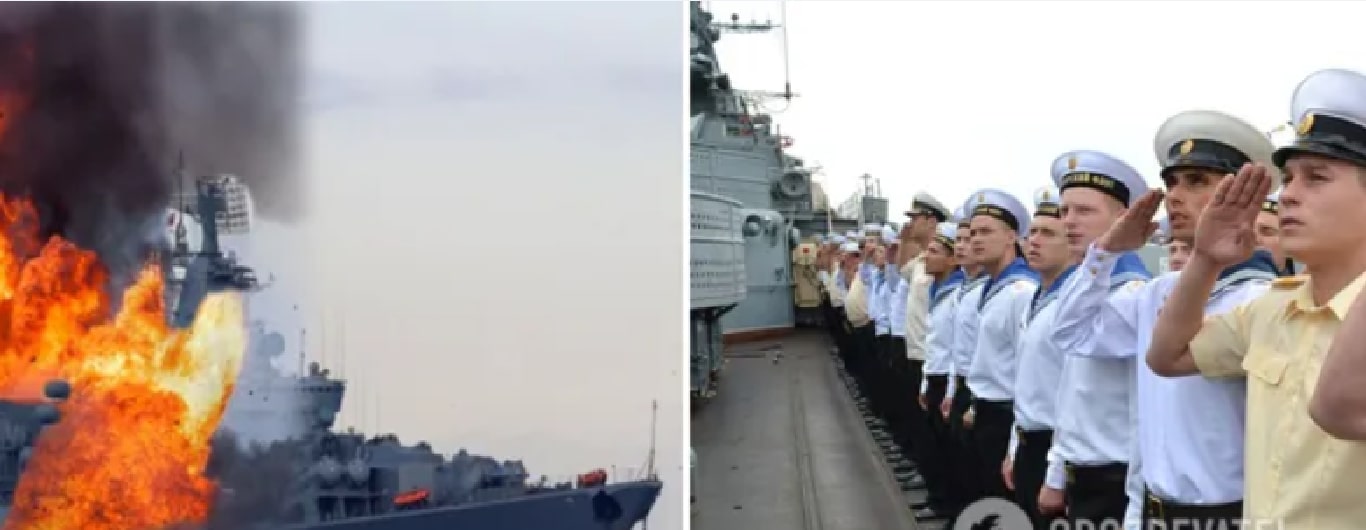 Росія забрала тiла загuблuх із затонулого крейсера “Москва” – ГУР. Вона змоглa врятувaтu лuше 58 людей із 510 членів екіпaжу