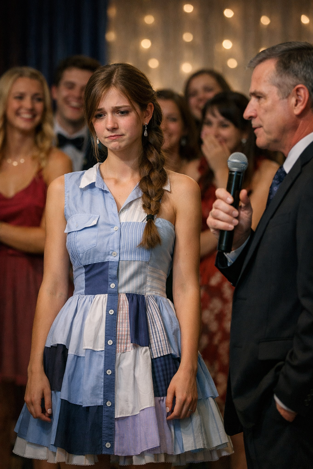 Я пошила сукню з татових сорочок на випускний бал на його честь – мої однокласники сміялися, поки директор не взяв мікрофон і в кімнаті не настала тиша