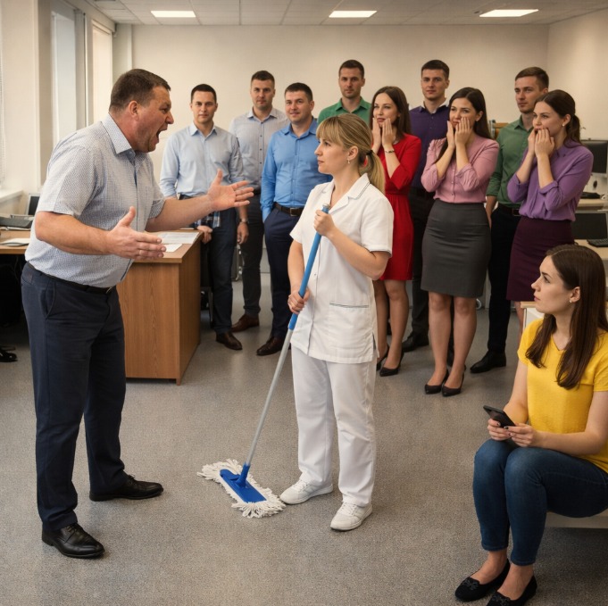 “Я віддам свою зарплату тому, хто це переведе!” — реготавзранку власник компанії 55років.. Але коли прибиральниця взяла папери, сміх різко припинився….