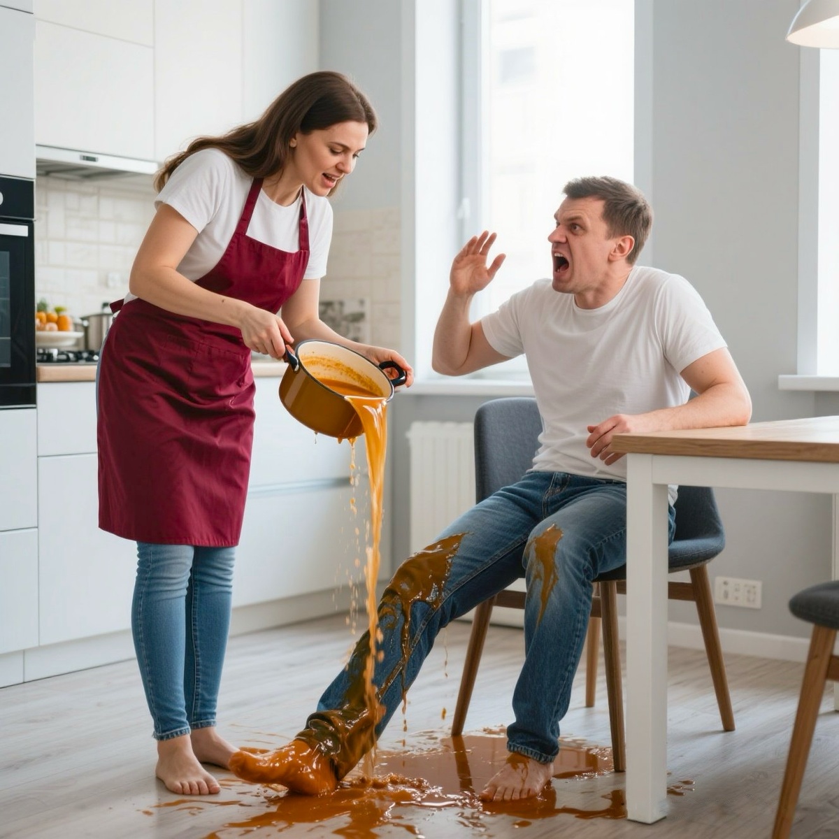 — Якщо моя їжа тобі не подобається, їдь жити до мами! У неї ти все нахвалюєш, — дружина підняла каструлю над столом і чоловік почув недобре.…Але те що потім сталося неочікував ніхто…