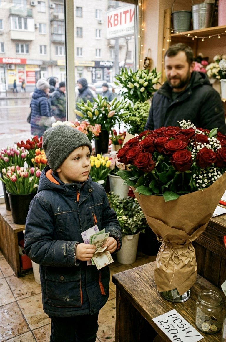 — Дядечку, вибачте… А одинадцять троянд — це дуже дорого?