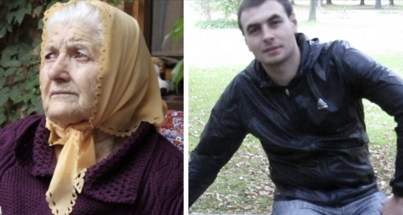 Бабуся повільно відкушувала ковбасу ковтаючи сльо зи Біля дверей супермаркету стояла стара жінка. Молодий хлопець вийшов із дверей, підійшов до неї, поклав біля ніг набиті продуктами дві сумки і знову зайшов до магазину. «Ой, синку, дякую, куди ти, не треба більше нічого». Але хлопець її не чув. Через кілька хвилин він вийшов і простяг жінці ще один пакет. Жінка взяла та й сказала: «Синку, багато мені всього цього, я не можу стільки взяти, куди мені подіти все це?» Молодий хлопець спитав, що ще треба. «Нічого, більше нічого, я така вдячна тобі, ти такий добрий, моя подяка твоїй мамі, що такого сина виростила, виховала ”,- сказала старенька і обняла хлопця.