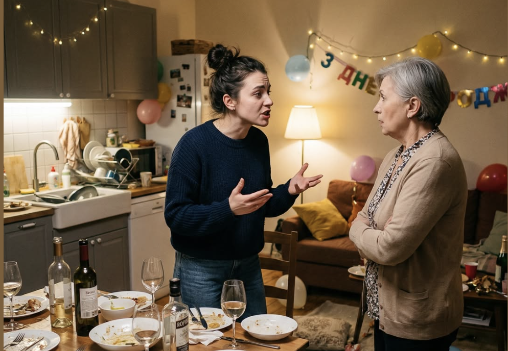 Я невістка, а не служниця! Я не зобов’язана прибирати за вашими гостями! — сказала Ольга після чергового застілля свекрухи… …Валентина Миколаївна дзвонила у двері довго, наполегливо. Ольга відчинила, витираючи мокрі руки рушником. Свекруха стояла на порозі з пакетами, широко посміхаючись.