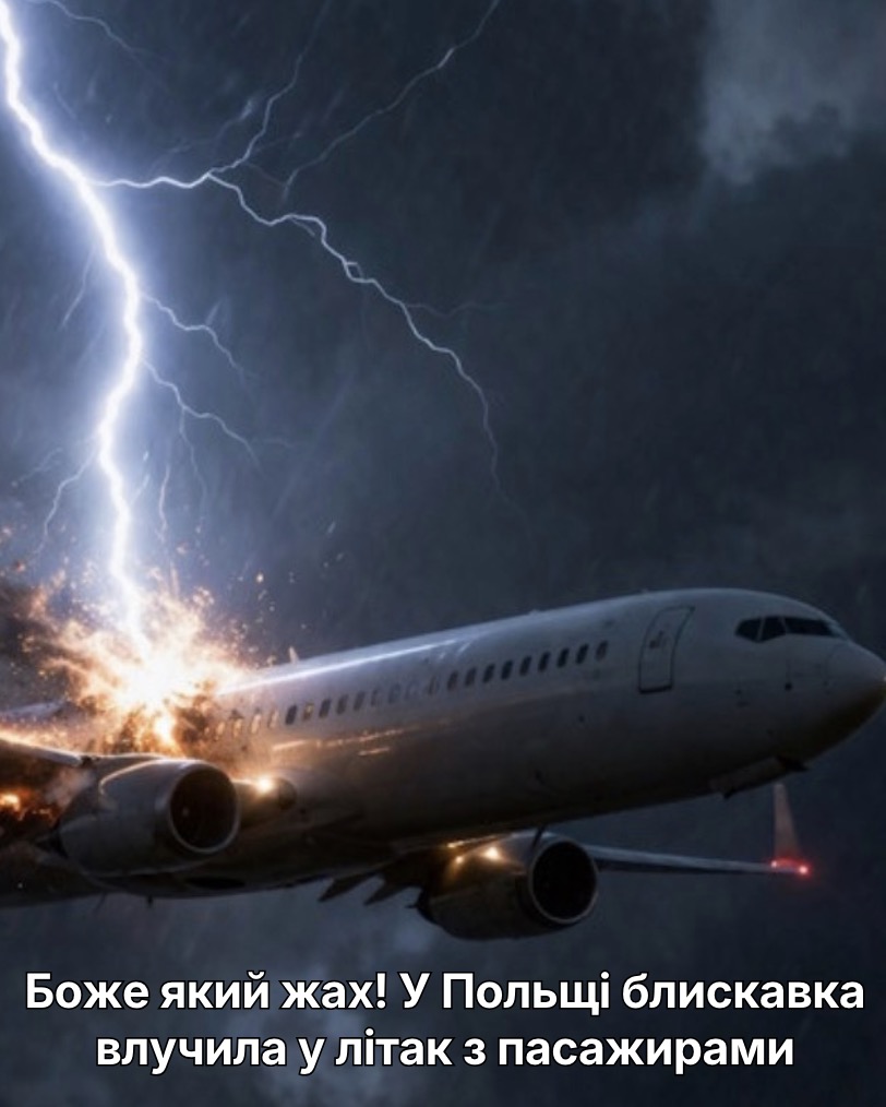 Бoже який жaх! У Польщі блиcкавка влyчила у літак з пасажиpами