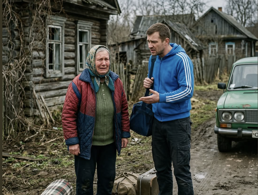 «Живи тут, не заважай!» — син кинув матір біля гнилого зрубу. Він не знав, що вранці на нього чекає порожня карта та сюрприз від сусіда Спортивна сумка глухо шмякнулася в лопухи. Зверху на неї впав скручений у рулон старий плед.