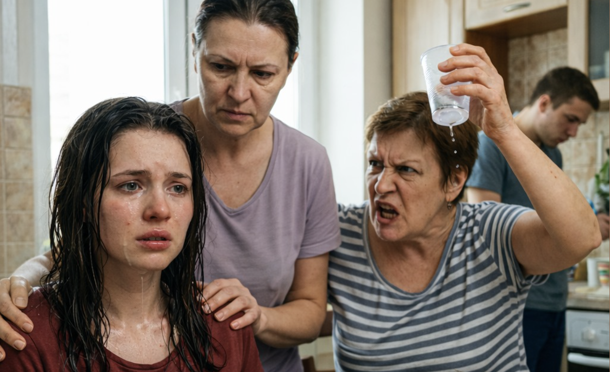 «Геть звідси, тебе тут ніхто не кликав!» – свекруха облила мене водою. Я промовчала. А потім підвелася моя мати…