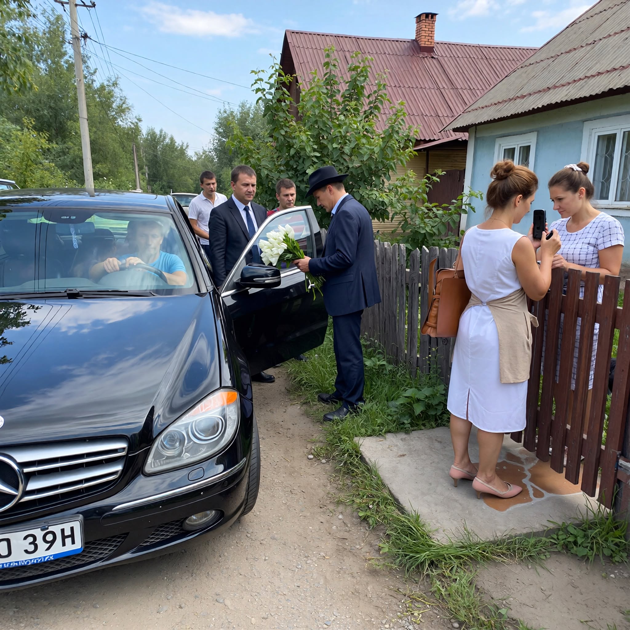Того дня, о 15:18, я латав паркан. Три чорні авто привезли у село документ, який змусив нас усіх замовчати..У селі навіть собаки замовкли. З переднього авто вийшов водій із букетом білих троянд і ще двоє, які дивилися не на хату, а на мою дружину.Чоловік у костюмі зняв капелюха. І вклонився.«Пані Орисю Романівно Левицька, ми шукали вас дев’ять років». Моя дружина не поворухнулась… я навіть уявити не зміг, який «сюрприз» на мене там чекатиме…